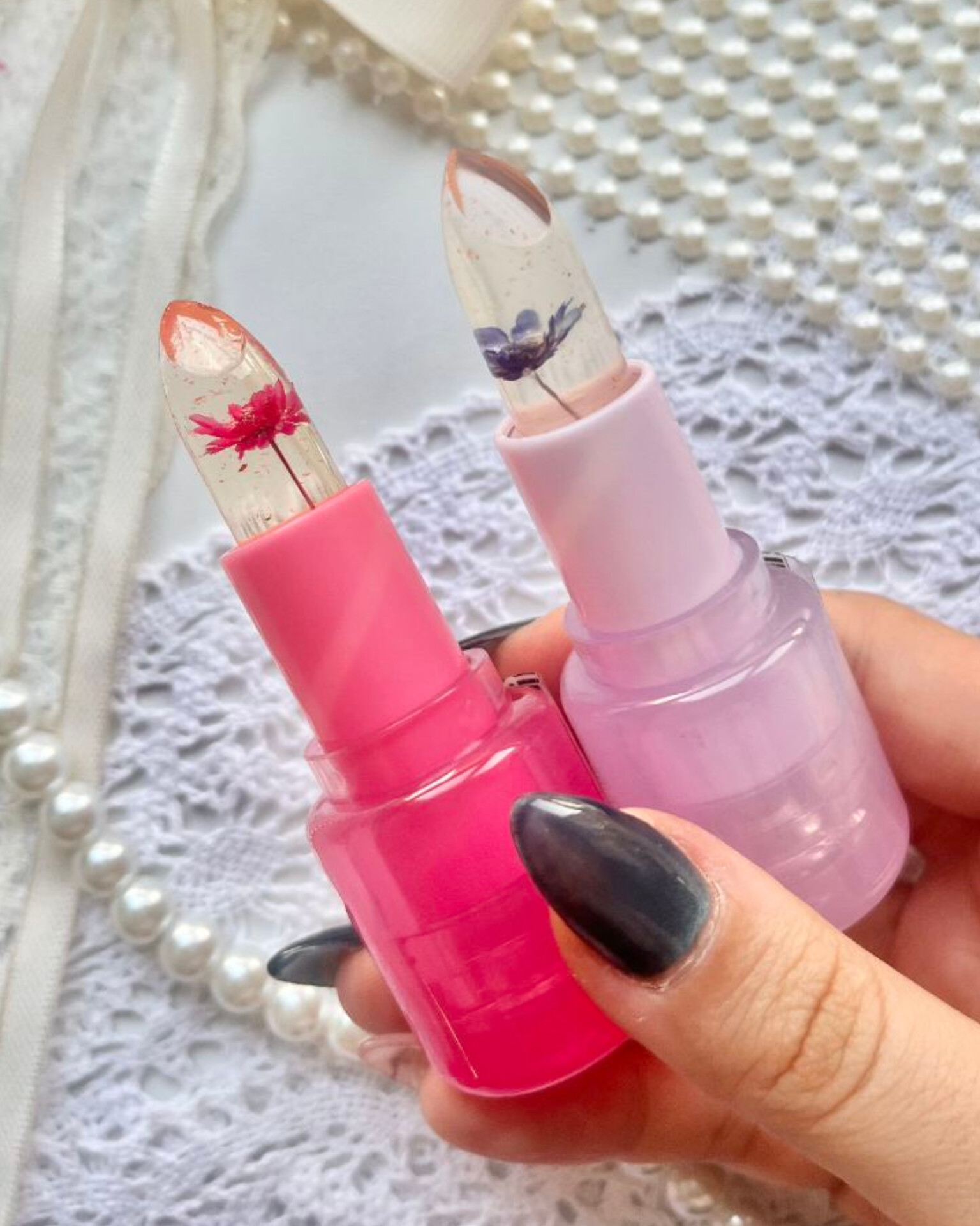 رژلب حرارتی گل دار برند 3Q beauty